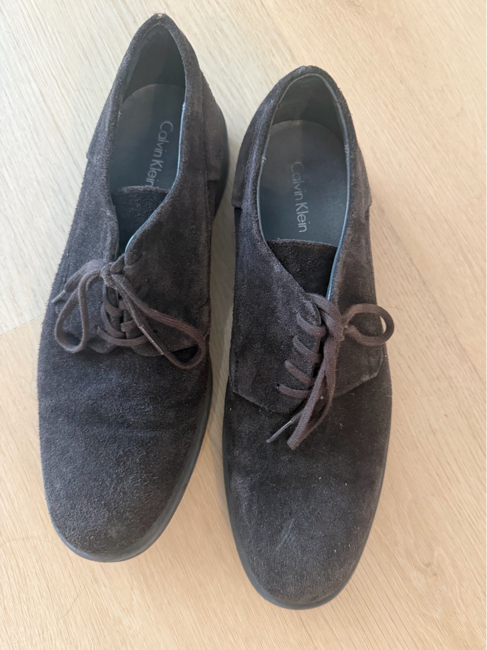 Calvin Klein Men’s Dark Brown Suede Derby Shoes